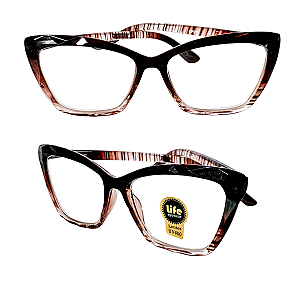 Óculos Grau +0.50 a +4.50 Gatinho Ondulado Azul Leopardo Lente Leitura