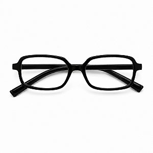 Óculos Retângular Rêtro Preto Grau +0,50 até +4,00 Hipermetropia Vista Cansada