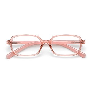 Óculos Retângular Rêtro Rosa Transparente Grau +0,50 até +4,00 Hipermetropia Vista Cansada