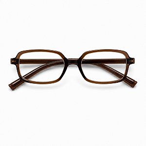 Óculos Retângular Rêtro Chocolate Grau +0,50 até +4,00 Hipermetropia Vista Cansada