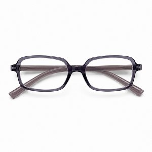 Óculos Retângular Rêtro Cinza Cristal Grau +0,50 até +4,00 Hipermetropia Vista Cansada