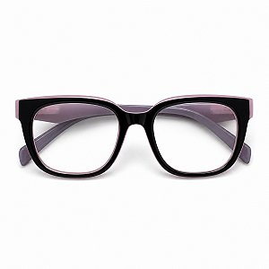 Óculos Retângular Gatinho Rosa com Preto Grau +0,50 até +4,00 Hipermetropia Vista Cansada