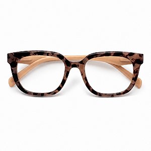 Óculos Retângular Gatinho Rosa Leopardo Grau +0,50 até +4,00 Hipermetropia Vista Cansada
