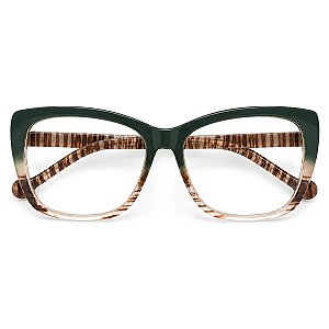 Óculos Grau +0.50 a +4.00 Gatinho Verde Leopardo Lente Leitura Hipermetropia