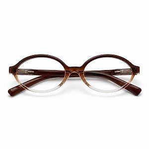 Óculos Grau +0.50 a +4.00 Oval Café Degradê Lente Leitura