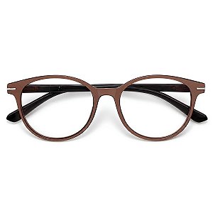Óculos Grau +0.50 a +4.00 Redondo Brilho Marrom Lente Leitura Hipermetropia