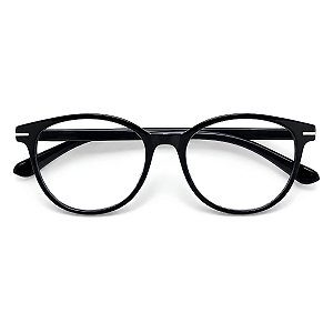 Óculos Grau +0.50 a +4.00 Redondo Brilho Preto Lente Leitura Hipermetropia