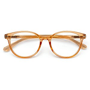 Óculos Grau +0.50 a +4.00 Redondo Brilho Laranja Transparente Lente Leitura Hipermetropia
