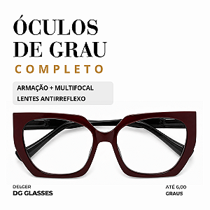 Óculos Hexagonal Marília Multifocal até 6,00 Graus e -4,00 de Astigmatismo