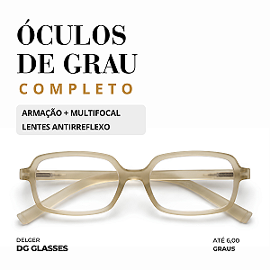 Óculos Retângular Rêtro Multifocal até 6,00 Graus e -4,00 de Astigmatismo