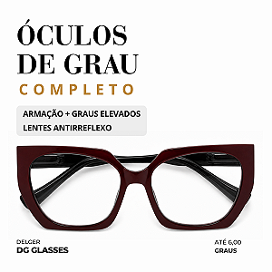Óculos Hexagonal Marília Grau Alto até 6,00 Graus e -4,00 de Astigmatismo