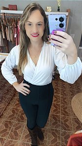 Body branco em Poliamida manga Longa