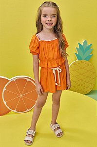 CONJUNTO DE BLUSA BOXY E SHORTS EM VISCOSE (INFANTI) 73733