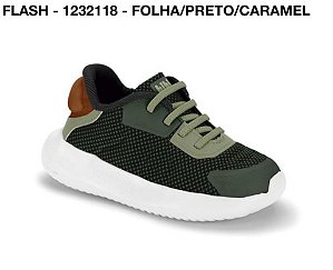 1232118 CALCADOS FLASH TECIDO FOLHA/PRETO/CARAMEL