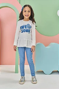 BLUSA ML E LEGGING AZUL CLARO