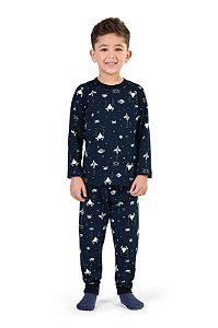 PIJAMA MASCULINO ESPAÇO AZUL MARINHO