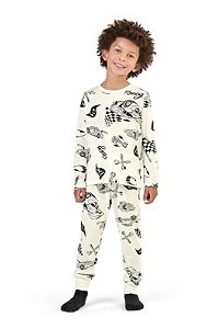 PIJAMA MASCULINO CARROS OFF WHITE