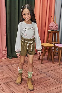 BLUSA MANGA LONGA E SHORT VERDE ESCURO KUKIÊ