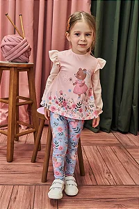 CONJUNTO DE BATA EM COTTON E LEGGING CANELADA KUKIÊ