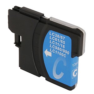CARTUCHO DE TINTA COMPATÍVEL COM BROTHER BLC 61 38 67 980 1100 CIANO NEUTRO 13ML