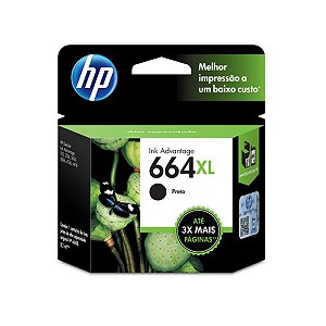 CARTUCHO DE TINTA ORIGINAL HP 664XL PRETO 8,5ML