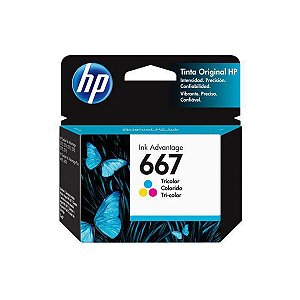 CARTUCHO DE TINTA ORIGINAL HP 667 COLORIDO 2ML