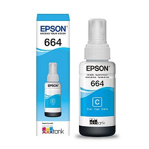 REFIL DE TINTA ORIGINAL EPSON T664C CORANTE CIANO 70ML