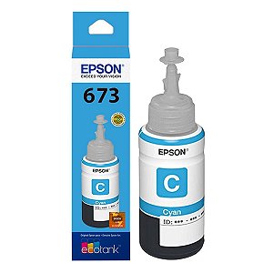 REFIL DE TINTA ORIGINAL EPSON T673C CORANTE CIANO 70ML