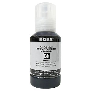 REFIL DE TINTA COMPATÍVEL COM EPSON T504BK T544BK CORANTE PRETO KORA 70ML