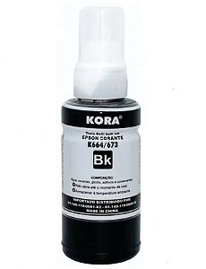 REFIL DE TINTA COMPATÍVEL COM EPSON T664BK T673BK CORANTE PRETO KORA 70ML