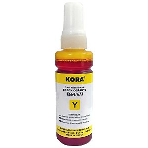 REFIL DE TINTA COMPATÍVEL COM EPSON T664Y T673Y CORANTE AMARELO KORA 70ML