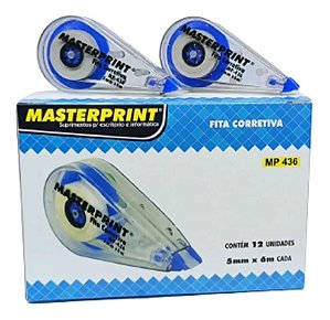 FITA CORRETIVA 5MMX6M MASTERPRINT MP436 CAIXA COM 12 UNIDADES