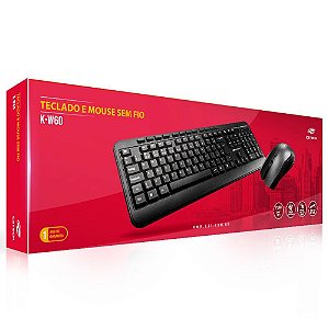KIT TECLADO E MOUSE WIRELESS C3TECH  K-W60BK
