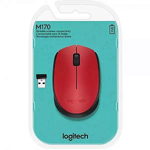 MOUSE SEM FIO LOGITECH M170 VERMELHO