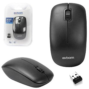 MOUSE SEM FIO OPTICAL EXBOM MS-S22 PRETO