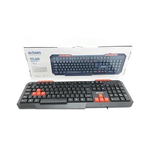 TECLADO COM FIO USB GAMER MULTIMÍDIA EXBOM BK-G136 PRETO/VERMELHO