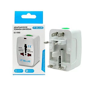 ADAPTADOR DE TOMADA UNIVERSAL 250V IT-BLUE LE-1055