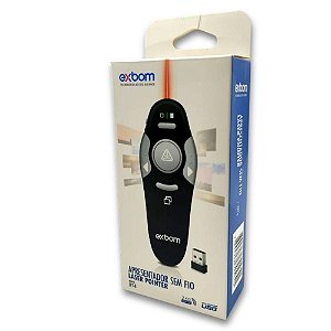 APRESENTADOR DE SLIDES E APONTADOR LASER SEM FIO  EXBOM LPT-8