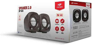 CAIXA DE SOM SPEAKER 2.0 3W C3TECH SP303BK