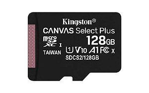 CARTÃO DE MEMÓRIA 128GB 100MBPS CLASSE 10 MICRO SD KINGSTON