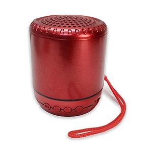 MINI CAIXA DE SOM BLUETOOTH/USB/RADIOFM/CARTÃO SD/ MULTIMÍDIA 5W GRASEP D-BH999 VERMELHO