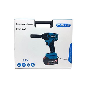 PARAFUSADEIRA E FURADEIRA DE IMPACTO 21V IT-BLUE LE-1966