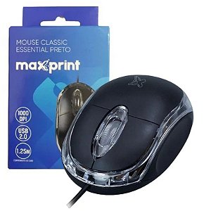 MOUSE COM FIO CLASSIC ESSENTIAL USB MAXPRINT 60000125 PRETO