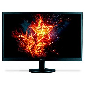 MONITOR 18.5'' LED HD 1366x768 60HZ VGA AJUSTE DE INCLINAÇÃO AOC E970SWHNL PRETO