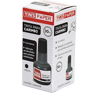 TINTA PARA ALMOFADA DE CARIMBO YINS PAPER YP7455 PRETO 30ML