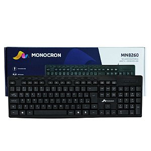 TECLADO COM FIO USB 13 TECLAS MULTIMÍDIA MONOCRON MN8260 PRETO