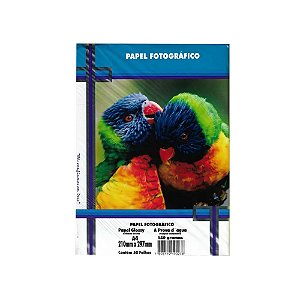 PAPEL FOTOGRÁFICO GLOSSY A4 150G BRANCO BRILHANTE MASTERPRINT COM 50 FOLHAS