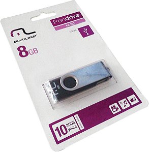PEN DRIVE MULTILASER TWIST 8GB PD587 PRETO/PRATA