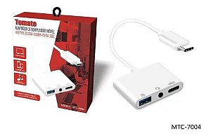 HUB USB TYPE-C MÓVEL TOMATE MTC-7004 BRANCO