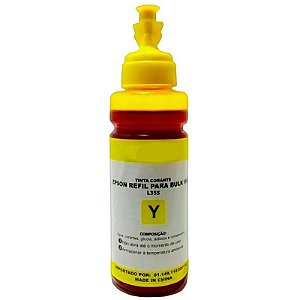 REFIL DE TINTA COMPATÍVEL COM EPSON L100 L200 375 365 CORANTE AMARELO QUALY INK 100ML